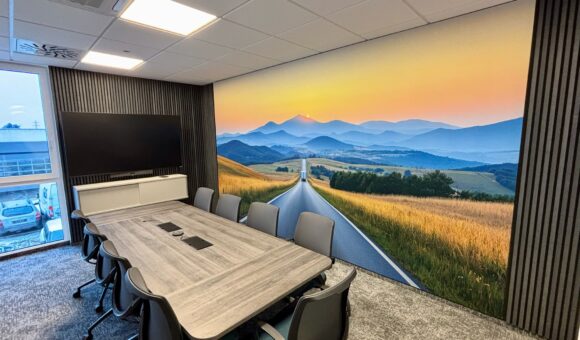 Großformatbild Spanrahmen Büro Raumhoch