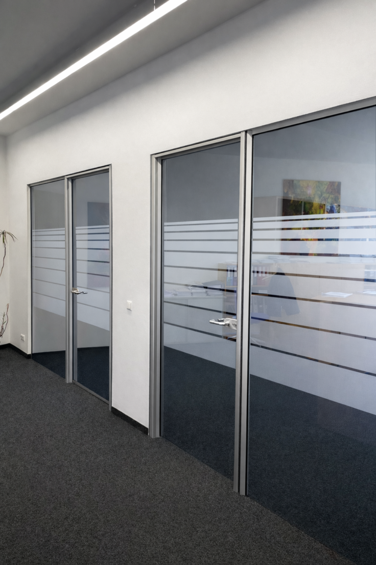 Glastrenwand Sichtschutzfolie Streifen